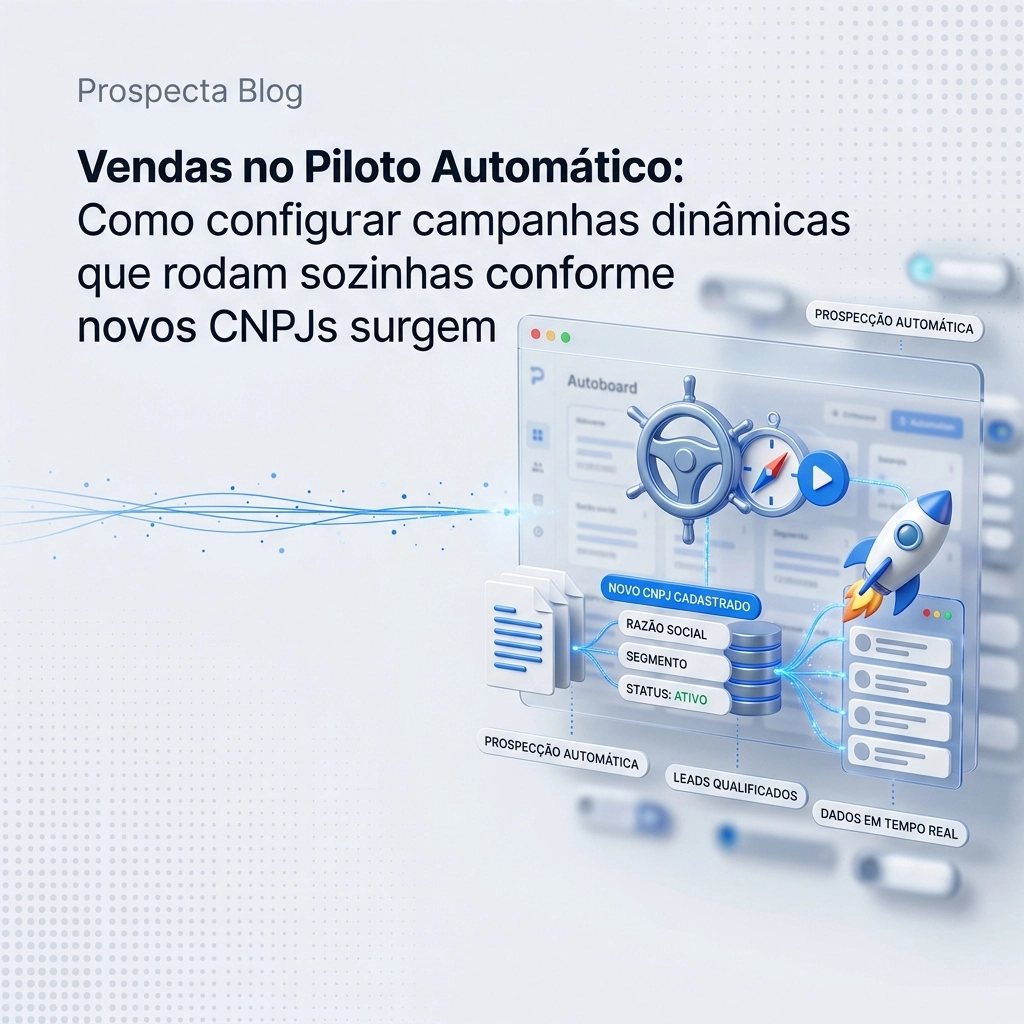 Vendas no Piloto Automático: Como configurar campanhas dinâmicas que rodam sozinhas conforme novos CNPJs surgem