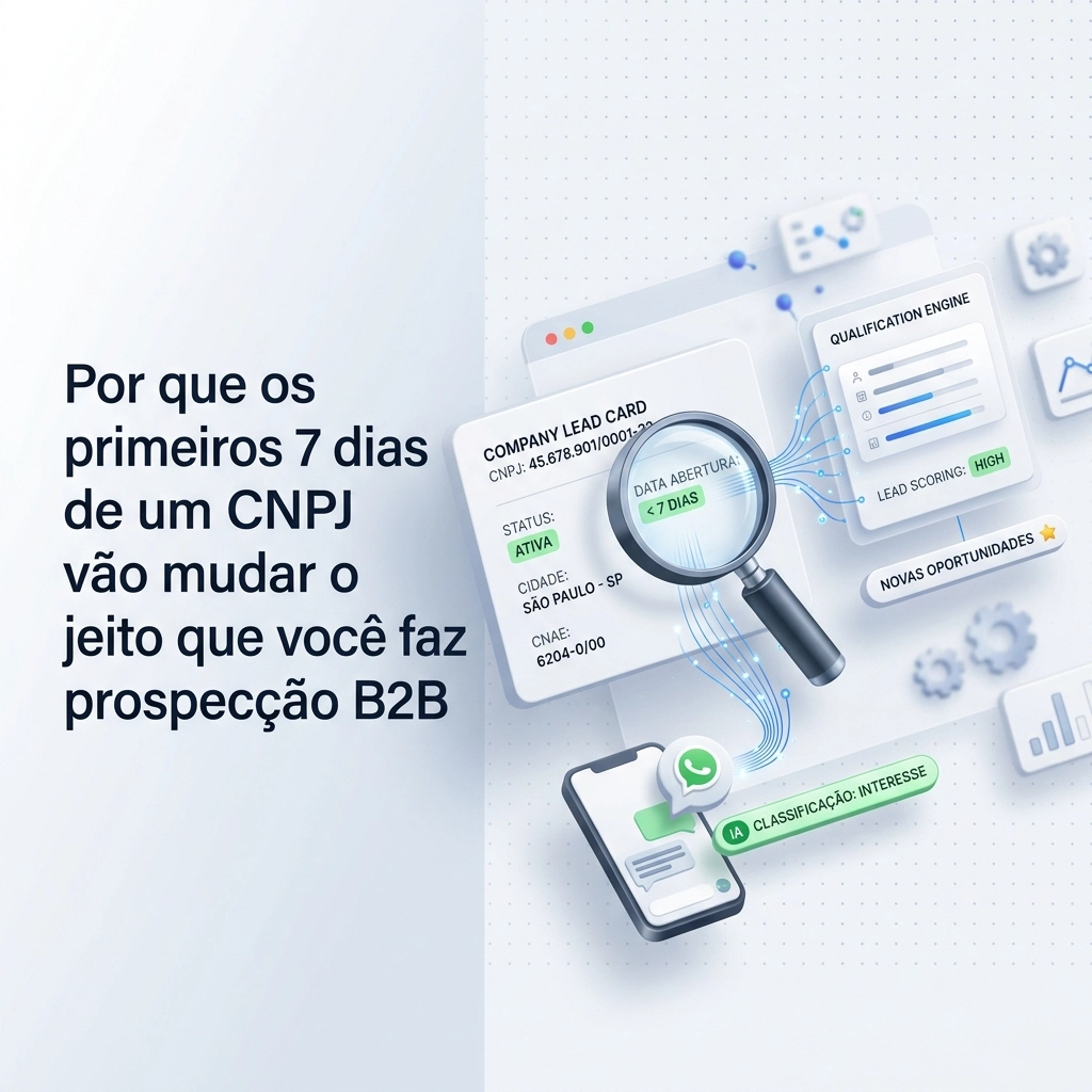 Por que os primeiros 7 dias de um CNPJ vão mudar o jeito que você faz prospecção B2B
